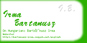 irma bartanusz business card